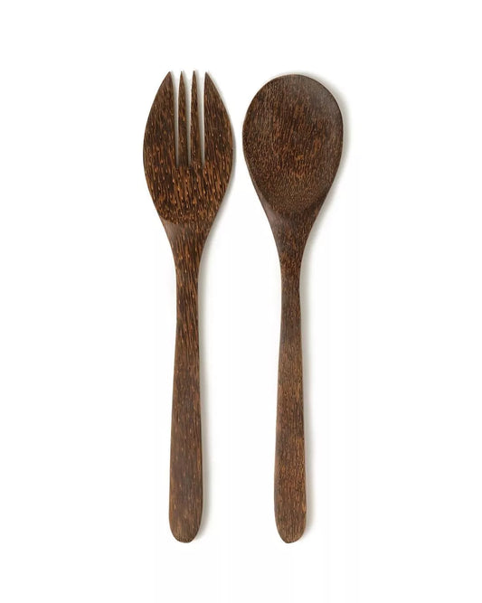 DUO DE COUVERTS À SALADE - BOIS DE PALMIER